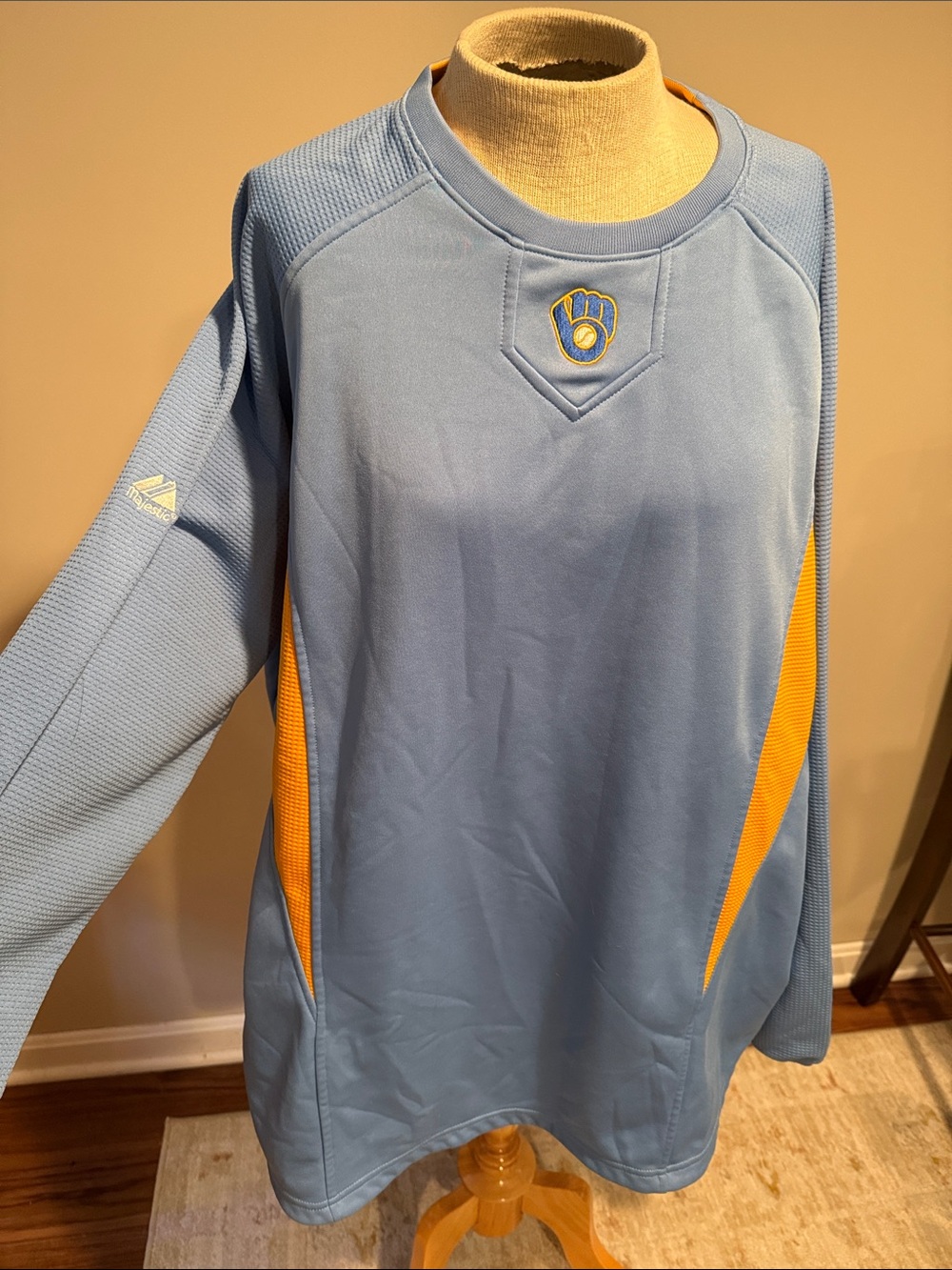 Men's Light Blue & Gold Performance Sweater Pullover